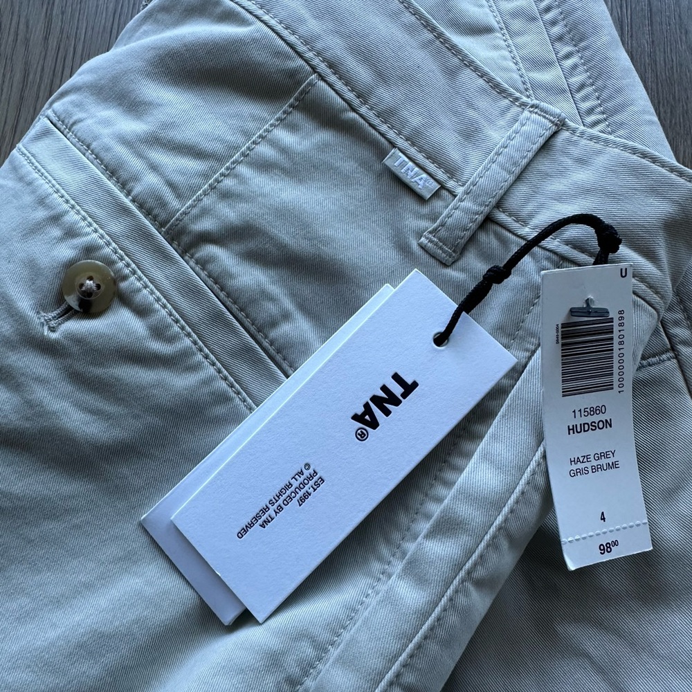TNA Aritzia Grey chino Pants NWT size 4